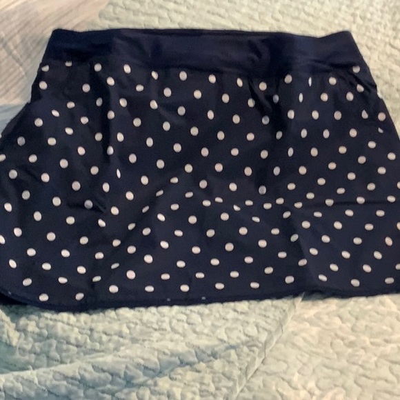Lands’ End Other - Lands’ End Navy and White Polka Dot  Swimming Suit Skirt Size 14 New